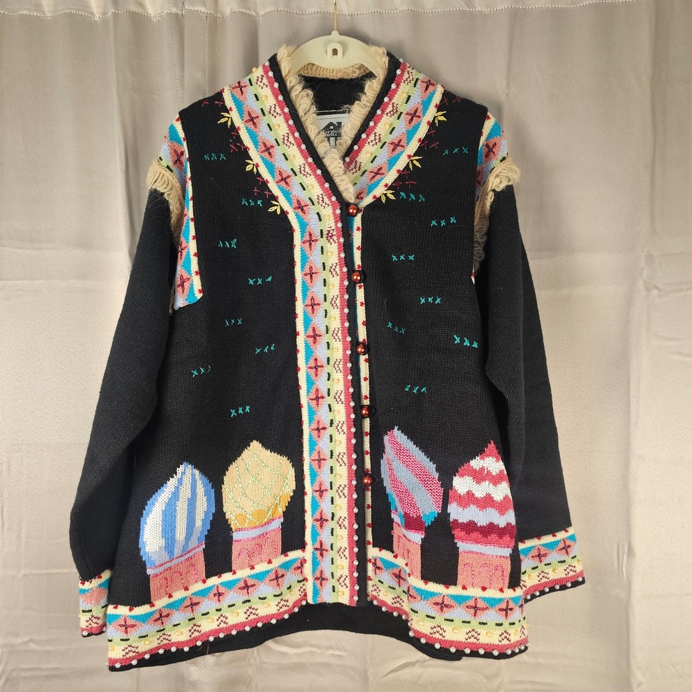 Vintage Storybook Knits Womens St. Basil Cardigan Sweater 1X